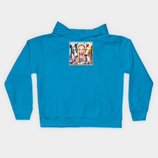 Young Girl and her Greyhounds Tea Party Kids Hoodie